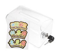 Hemobllo Clear Acrylic Donation Box with Lock Transparent Public Ballot and Suggestion Box for Classroom Fundraising Scratch Resistant Letter Collection Container