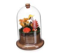 Hemobllo Clear Glass Dome Terrarium with Air Hole Moss Landscape Container for Home and Office Decor Stable Base Planter Vase for Micro Landscape and Artificial Flowers Display