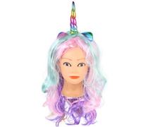 Hemobllo Colorful Long Wave Unicorn Wig with Bangs, Gradient Haze Wavy Synthetic Hairpiece, One Size Fits, Cosplay and Halloween Costume Wig for Women