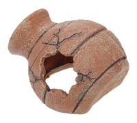 Hemobllo Compact Reptile Box Hideout Cave round Jar Design, Safe Desktop Snake and Turtle Shelter, Delicate Reptile Habitat Décor for Desert and Terrarium Use