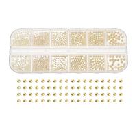 Hemobllo Compartment Mixed Metal Steel Beads Nail Charm for DIY Manicure Decorations Shiny Nail Art Jewelry for Party Performance and Use