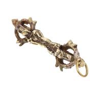 Hemobllo Copper Vajra Pendant Necklace, Handmade Tibetan Buddhism Five-prong Vajra Charm, DIY Hanging Miniature Spiritual Jewelry for Meditation and Religious Use