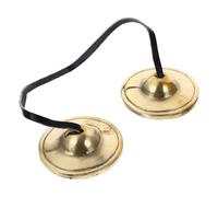 Hemobllo Copper Yoga Cymbal Bell Handcrafted Meditation Cymbals Brass Finger Percussion Instrument for Religious Ceremony and Yoga Practice