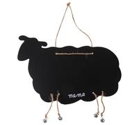 Hemobllo Creative Blank Hanging Goat Shape Wooden Blackboard Message Board with String Black Wooden Memo Board for Home Décor and Coffee Shop Decoration