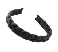 Hemobllo Creative Braided Wide Hairband Wear Resistant and Not Easy to Break Pu Material Classic Black Broadside Hair Ornament for Women for Parties and Gatherings