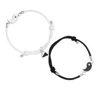 Hemobllo Creative Matching Couple Wrist Bracelet Pair with Alloy and Rope Material, Adjustable and Lightweight Design Featuring Lovely Heart Patterns, for Graduation Season and Couples