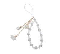 Hemobllo Crystal Beaded Phone Charm, Short Flower Wrist Lanyard Strap, Assorted Colors Surprise Mix, Aesthetic Mobile Keychain for Women Girls, Vibrant Phone Jewelry Accessory
