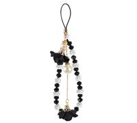 Hemobllo Crystal Phone Lanyard 6.69 Inch Non-Slip Beaded Flower Pendant Wrist Strap for Mobile Phones Keys and Accessories