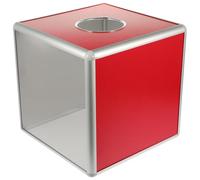 Hemobllo Cube Decorative Style Design Raffle Box Made of Sturdy Aluminum Alloy for Safely Keeping Letters and Currency Color for School Lucky Dip and Fundraising Events