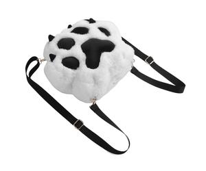 Hemobllo Cute Cat Paw Plush Backpack for Women, Miniature Feline Claw Shoulder Bag, Soft Crossbody Handbag for Daily Travel and Cosmetic Organizer