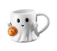 Hemobllo Cute Halloween Ghost Mug Ceramic Pumpkin Coffee Cup with Unique Ghost Design for Spooky Holiday Drinks and Everyday Use for Halloween Parties and Festive Occasions