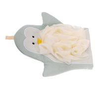 Hemobllo Cute Penguin Double-Sided Body Scrubbing Mitt Bath Glove, Thickened Blue Exfoliating Shower Mitt for Adults, Skin Cleaning and Dead Skin Removal Bath Accessory