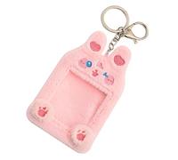 Hemobllo Cute Plush Animal Card Holder Keychain Visible Card Sleeve for Game Business Decorative Protector for Display Bunny Design