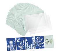 Hemobllo Cyanotype Printing Paper Natural Fiber Sheets White Sheets with Plastic Overlays Sun Activated UV Sensitive Paper for DIY Art Projects Drawing Printmaking and Handmade Gifts