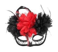Hemobllo Day Dead Half Face Skull Mask with Flower Design Lightweight Comfortable for Women Festival Cosplay