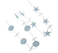 Hemobllo Decor Ornaments Sea Star with and Wooden Wall 2pcs Nautical Scallop Pendants Mediterranean Style Hanging Small and Lightweight Accents, for Bedroom Wall Decoration Beach Room
