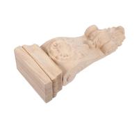 Hemobllo Decorative Wood Moulding Roman Column Decor Solid Wood Classical Capital for Doorways Columns and Furniture Applique