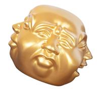 Hemobllo Delicate Resin Buddha Head Decor with Four Faces Representing Joy Anger Sorrow and Pleasure, Small Buddha Head Ornament for Desktop Decoration, for Office and Gifting