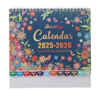 Hemobllo Desk Calendar Floral 2025-2026 Compact Standing Monthly Planner with Iron Frame for Home and Office Organization