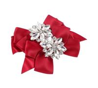 Hemobllo Detachable Red Bow Shoe Clip Crystal Decor for High Heels and Bridal Shoes Suitable for Valentine'S Day and Birthday Celebrations