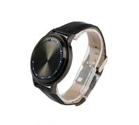 Hemobllo Dial Pu Alloy Band Watch LED with Black Touch Screen