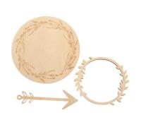 Hemobllo Discs Printing Natural Design Smooth and Technology Beige Cards Wooden Monthly Milestone Set Engraving for Photo Prop and Announcing Arrival Baby Newborn Baby's