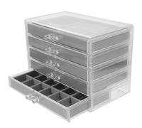 Hemobllo Display for Rock Storage with Divided Compartments and Multi Drawers Case Rock and Easy Categorization Suitable for Model Display and Mineral Gem Storage