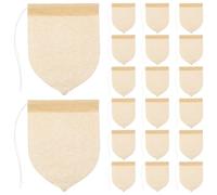 Hemobllo Disposable Drawstring Tea Filter Bags Beige 100pcs Wood Pulp Filter Paper, Easy to Fill and Remove for Filtration and Brewing Herbal Materials for Loose Tea and Spices