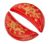 Hemobllo Divination Cups Taoist Divination Tool with Shape 1 Pair Red Synthetic Material Featuring Smooth and Meticulously Carved Patterns, Lightweight Feng
