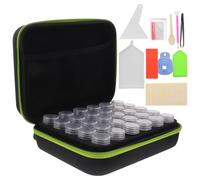 Hemobllo DIY Crystal Art Tools Set with 30-Compartment Storage Box, Multifunctional DIY Crystal Drawing Craft Accessories Kit, Portable Green Handheld Art Supplies for Mosaic Making Random