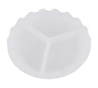 Hemobllo DIY Crystal Epoxy Mirror Mould Silicone Mold Round Flat Wavy Trinket Dish Mold for Resin Casting Jewelry Craft White