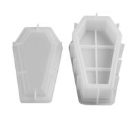 Hemobllo DIY Silicone Coffin Box Mold for Resin Casting 3D Small Coffin Storage Box Mold Tray for Halloween Decoration