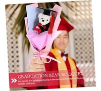 Hemobllo Doctor Bear Graduation Bouquet Graduation Party Decor and Photo Props Lightweight and Portable for Friends and Family