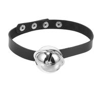 Hemobllo Dog Collar 32-40cm Length Punk Style with Bell Adjustable Black Pu Leather, Breathable and Sturdy Design for Pet Cats and Kittens Suitable for Parties and Weddings