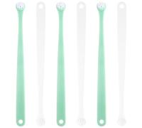 Hemobllo Dog Toothbrush Kit Puppy Toothbrush, 6Pcs Small Head Brushes for Cats and Small to Medium Dogs, Made of Sturdy Plastic and TPE, Green White, Designed for Pet Dental Cleaning