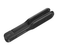 Hemobllo Double Sided Hair Straightener Comb V-Shaped Bristles, Anti-Static Heat Resistant Styling Brush for Salon and Home Use, Black Clamp Hair Straightening Comb for Beginners