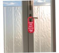 Hemobllo Double Sided Leather Door Hanging Sign Do Not Disturb Door Sign Board with Printing for Hotel Office Meeting Use Easy to Mount and Carry Red