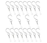 Hemobllo Dual Swivel Hooks with 360 Degree Rotation Stainless Steel 20pcs for Wind Chimes and Solid Bearing Capacity, Silver Garden Hanging Clips for Outdoor Plant Hangers