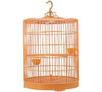Hemobllo Durable Plastic Hanging Bird Cage for Small Pets Spacious Parrot Cage with Secure Door Vintage Style Decorative Bird House for Budgie Cockatiel Canary Suitable for Indoor Use and