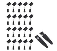 Hemobllo Dust Plug Protectors for Phones and Mobile Devices, Easy to Insert and Remove 20 Pairs Black Silicone Type C USB Jack Covers, Anti-dust and Protective Earphone