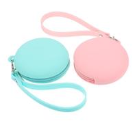 Hemobllo Earphone Case for Storing Small Items and Earphones 2 Pcs Silicone Portable Earbud Pouch with Keychains Easy to Carry Headphone Organizer