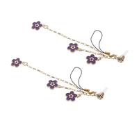Hemobllo Earphone Jack Accessories 2Pcs Alloy Dust Plugs Flower Pendant for 3.5Mm Headphone Port, Compatible Smartphones, Mobile Dust Caps for Daily Use