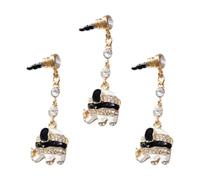 Hemobllo Earphone Jack Covers with Rhinestone Alloy Material 3 Pcs Phone Dust Plugs Lightweight and Easy to Remove Practical Plug Port Protection for Mobile Devices