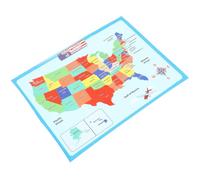 Hemobllo Educational Usa Map Poster with Writing Pattern and Easy to Use Synthetic Paper, Creative Design for Preschool Education Classroom Display and Household Learning