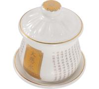 Hemobllo Elegant Ceramic Temple Offering Cup for Buddhist Worship, Practical White Water Cup with Polished Bottom, Classic Design Suitable for Home Decoration and Temple Use