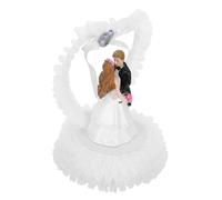 Hemobllo Elegant Resin Wedding Couple Figurine with Smooth Surface Charming Bride Groom Statue for Wedding Cake Decor and Tabletop Ornament Portable Couple Statue for Romantic Celebration