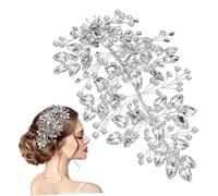 Hemobllo Elegant Rhinestone Bridal Hair Vine Headpiece for Weddings and Proms Flexible Silver Crystal Wedding Hair Accessory Comfortable Fit Enhances Look