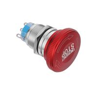 Hemobllo Emergency Stop Button for Generator Use and Damp Environments Red Metal Mushroom Head with Latching Switch and Twist Reset, 19mm 3pin Waterproof Push Button