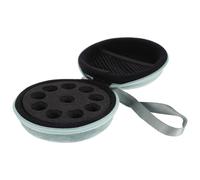 Hemobllo Essential Oil Bottle Organizer Portable Velvet Storage Bag Mesh Compartment for Nail Polish and Perfume Bottles, Suitable for Travel and Home, Green, 10X10X4.5Cm