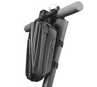 Hemobllo Eva 2l Hard Shell Handlebar Bag for Bicycle and Scooter Riders | Waterproof with Reflective Warning Design, Quick Release Installation, Black Finish, for Night Riding and Small Items